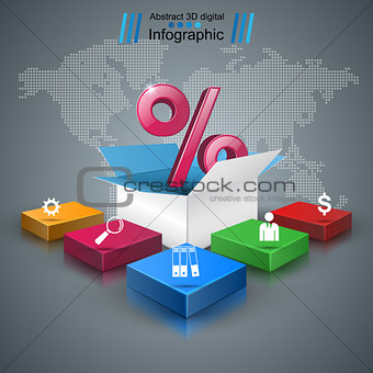 Business infographics. Percent icon.