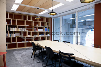 Empty business boardroom with glass wall