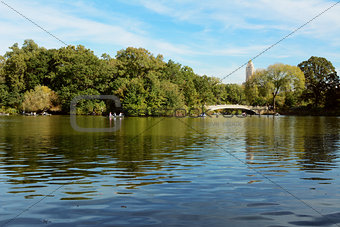 People in rowboats on The Lake in Central Park