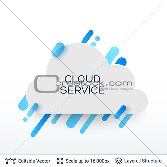 White badge cloud service sticker.
