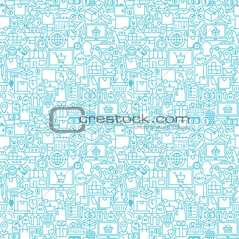 Delivery White Line Seamless Pattern