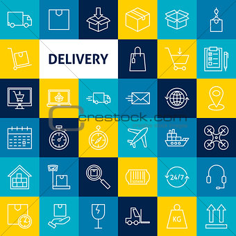 Vector Delivery Line Icons
