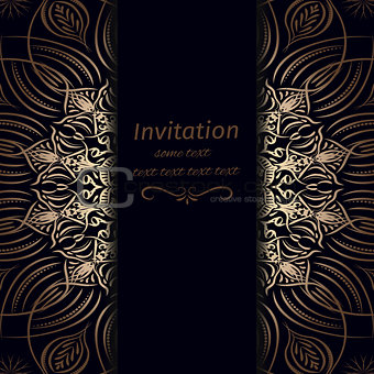Invitation in dark blue with gold