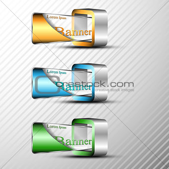 Set of 3d banners template.