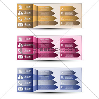 The vector set of banners with info graphic