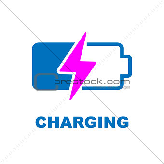Battery Charging vector icon. Color sign on white background