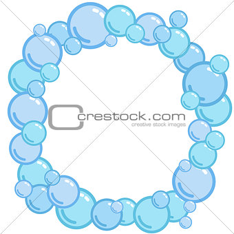 Bubble frame, place for text from blobs, soap blister bounding box, foam border, vector