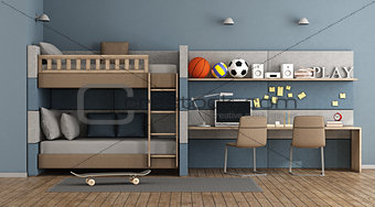 Teen room with bunk bed
