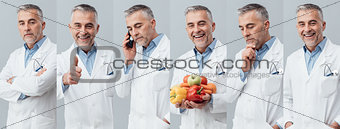 Professional doctor photo collage