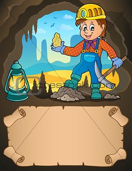 Small parchment and miner with ore