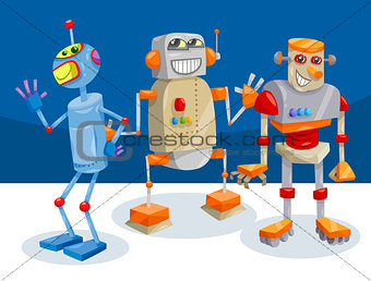 fantasy robot characters cartoon illustration