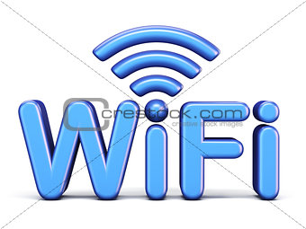 Blue WiFi symbol 3D