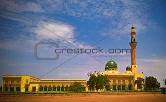 exterior view to Niamey Grand mosque in Niamey, Niger