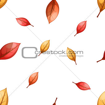 Cartoon leaf seamless pattern. Autumn illustration.