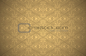 Damask Pattern in Gold Colors