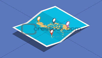 explore philippines nation with maps pin tag location with isometric 3d style