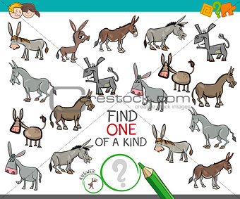 find one of a kind with donkeys animal characters