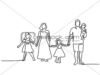 Happy family with three children
