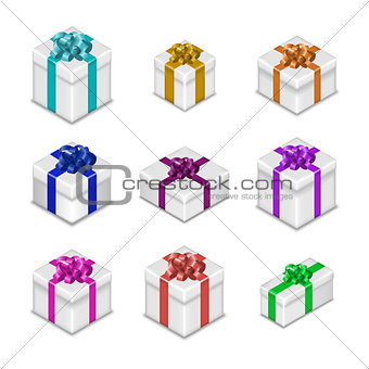 Set of gift boxes, vector illustration.