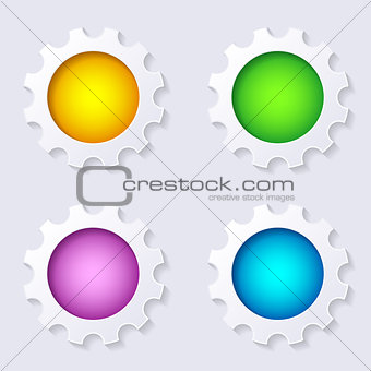 Vector infographic gears buttons