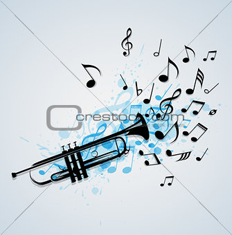 Music abstract background with trumpet