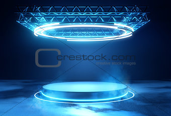 Futuristic Stage Platform with Lighting
