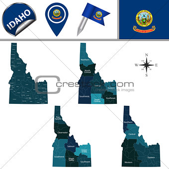 Map of Idaho with Regions