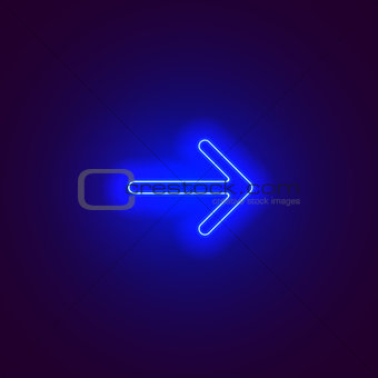 Neon blue arrow