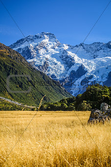 Mount Cook valley landscape, New Zealand