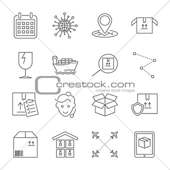 Parcel delivery service icon set. Fast delivery and quality serv