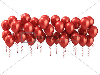 Red party balloons row