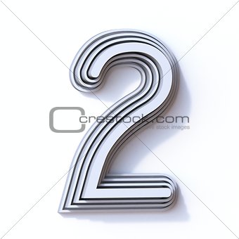 Three steps font number 2 TWO 3D