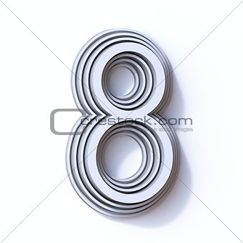 Three steps font number 8 EIGHT 3D