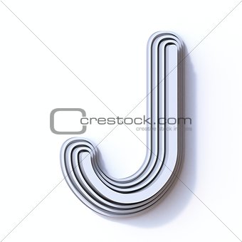 Three steps font letter J 3D