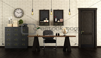 Home office in retro style
