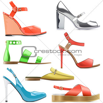 Vector Female Summer Shoes