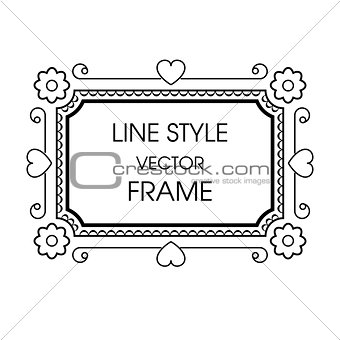 Vintage grayscale frame in a line style