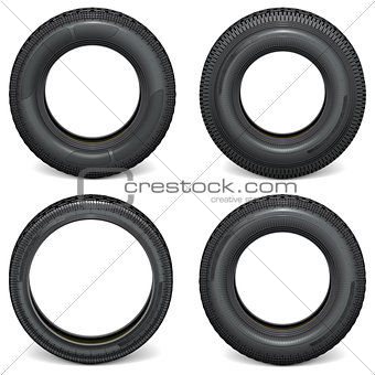 Vector Car Tires Side View