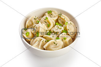 Bowl with tasty dumplings