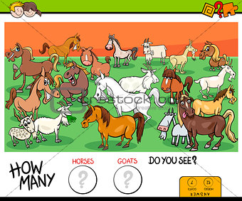 counting horses and goats educational game for kids