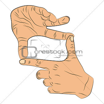 hands gesture photo vector drawing
