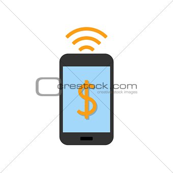Mobile pay flat icon