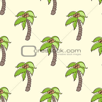 Seamless pattern with coconut palm