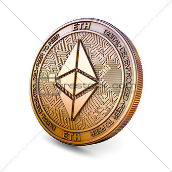 Ethereum - Cryptocurrency Coin. 3D rendering