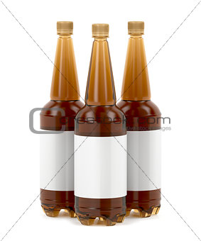 Big beer bottles with blank labels