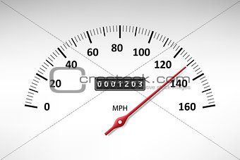Car speedometer with speed level scale isolated on white. Car tachometer or odometer with speed panel. vector illustration