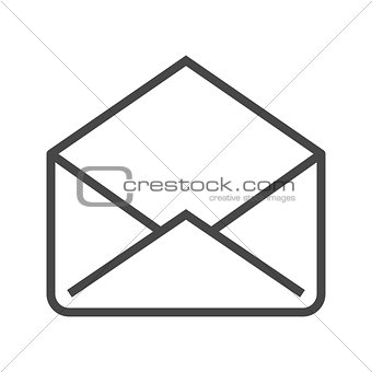 Mail Thin Line Vector Icon.