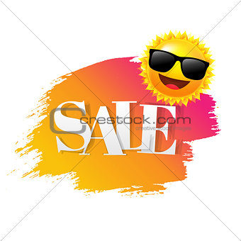 Sale text With Paint Sun And Suglasses