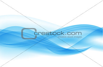 Abstract Blue Wave on White Background. Vector Illustration