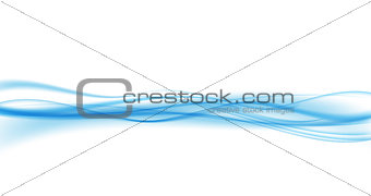 Abstract Blue Wave on White Background. Vector Illustration